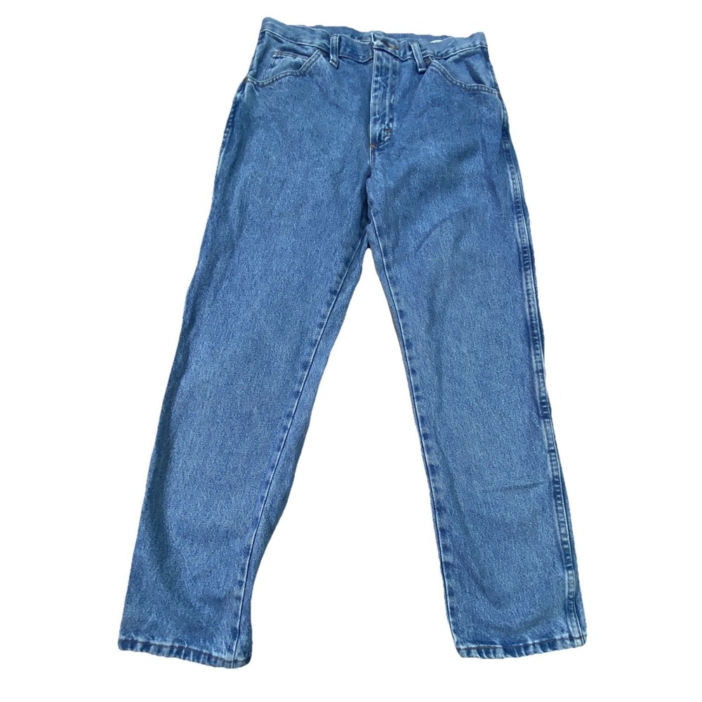 Rustler Jeans Mens Fits 30x28 Blue Denim Cotton Medium Wash Straight Leg Rancher